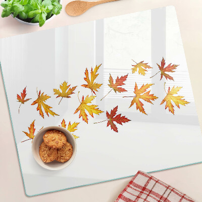 Glass chopping board Maple leaves in autumn colors