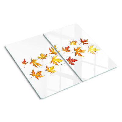 Glass chopping board Maple leaves in autumn colors