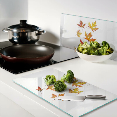 Glass chopping board Maple leaves in autumn colors