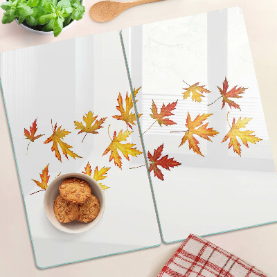 Glass chopping board Maple leaves in autumn colors