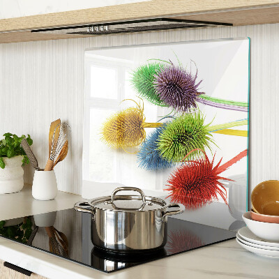 Glass chopping board Colorful, three-dimensional flowers