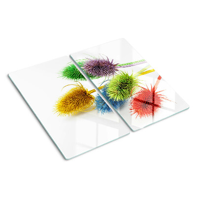 Glass chopping board Colorful, three-dimensional flowers