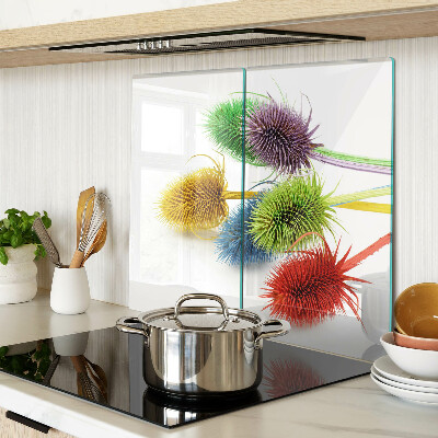 Glass chopping board Colorful, three-dimensional flowers