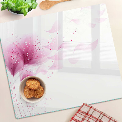 Glass kitchen board Flowers in shades of pink
