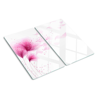 Glass kitchen board Flowers in shades of pink