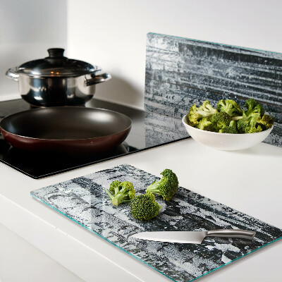 Glass chopping board Birch forest in winter scenery