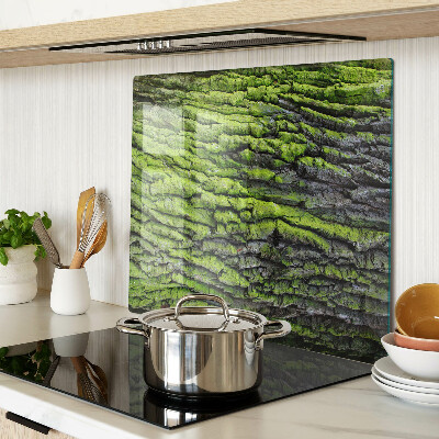 Glass chopping board Green tree bark