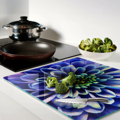 Glass kitchen board Blue Dahlia Flower