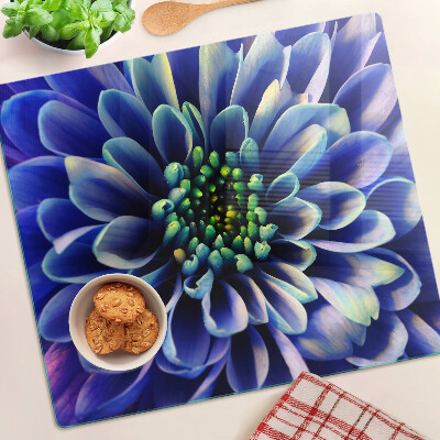 Glass kitchen board Blue Dahlia Flower