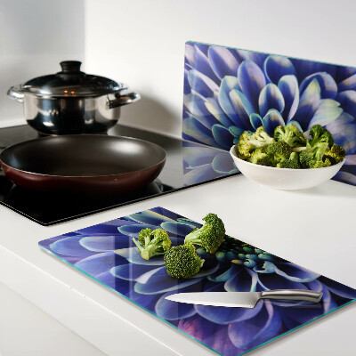 Glass kitchen board Blue Dahlia Flower