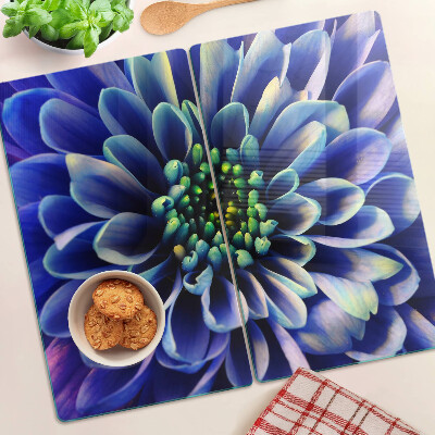 Glass kitchen board Blue Dahlia Flower