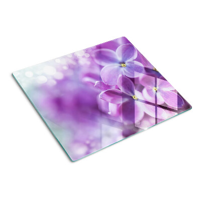 Glass chopping board Flowers in shades of purple