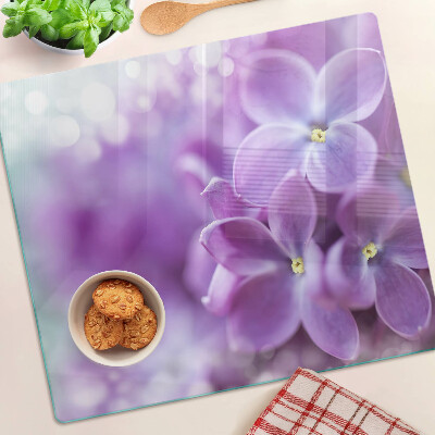 Glass chopping board Flowers in shades of purple