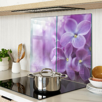 Glass chopping board Flowers in shades of purple