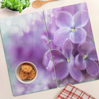 Glass chopping board Flowers in shades of purple