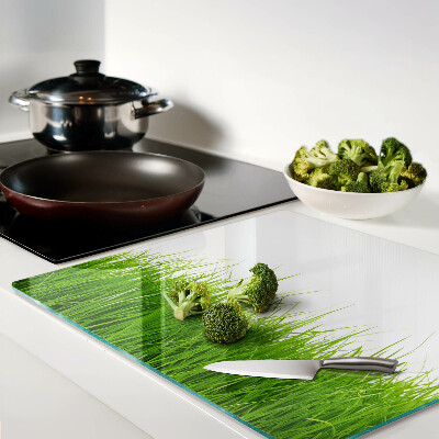 Glass kitchen board Grass in the sun