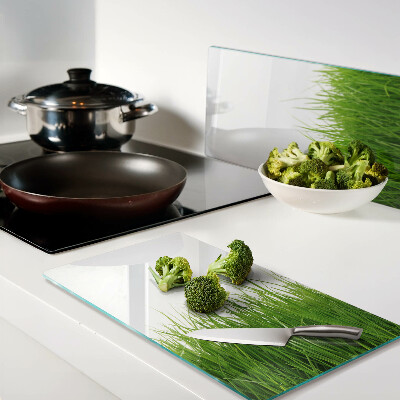 Glass kitchen board Grass in the sun