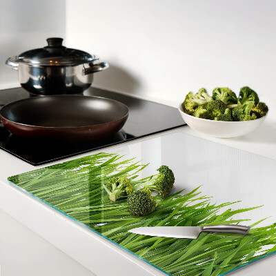 Glass chopping board Green grass