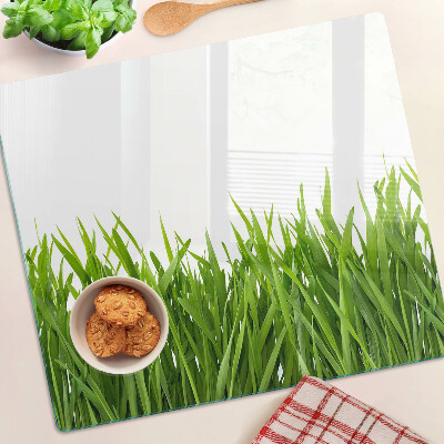 Glass chopping board Green grass
