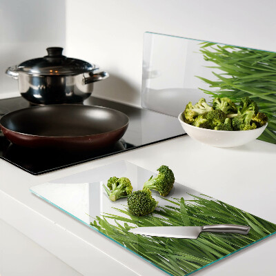Glass chopping board Green grass