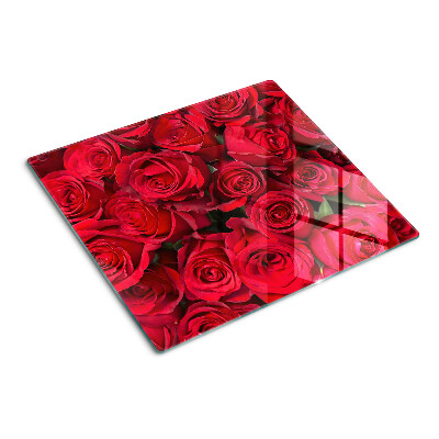 Glass kitchen board Red roses