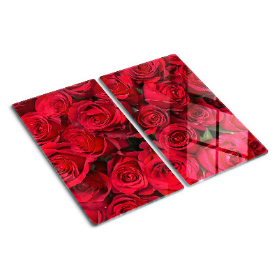 Glass kitchen board Red roses