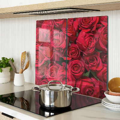 Glass kitchen board Red roses