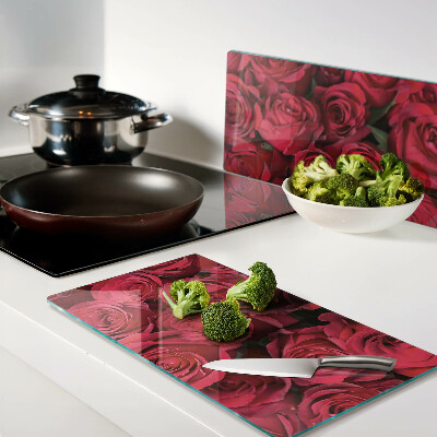 Glass kitchen board Red roses