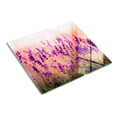 Glass chopping board Lavender field in the sun's rays