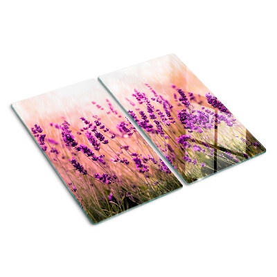 Glass chopping board Lavender field in the sun's rays