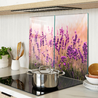 Glass chopping board Lavender field in the sun's rays
