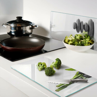 Glass kitchen board Orchid and spa stones