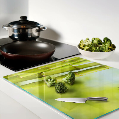 Glass kitchen board Bamboo and butterfly design