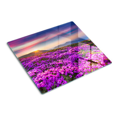 Glass chopping board Flower landscape in sunset