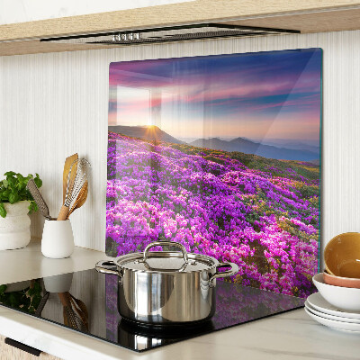 Glass chopping board Flower landscape in sunset