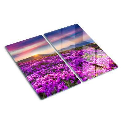 Glass chopping board Flower landscape in sunset