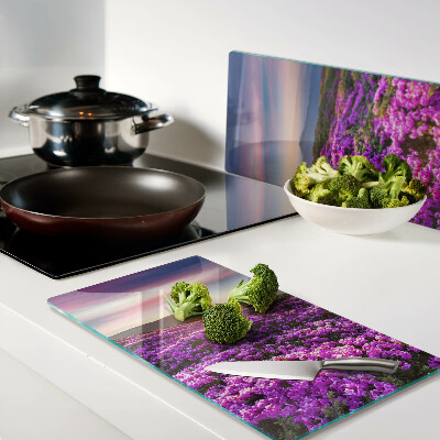 Glass chopping board Flower landscape in sunset