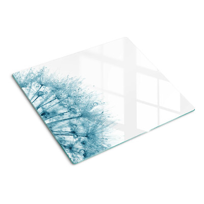 Glass kitchen board Dandelions with water drops