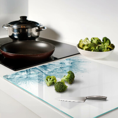 Glass kitchen board Dandelions with water drops