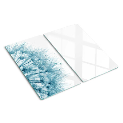 Glass kitchen board Dandelions with water drops