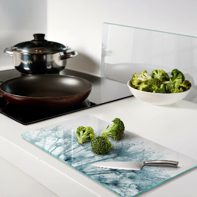 Glass kitchen board Dandelions with water drops
