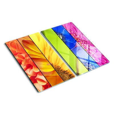 Glass kitchen board Floral motifs in intense colors