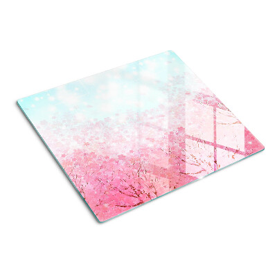 Glass chopping board Sakura flower motifs