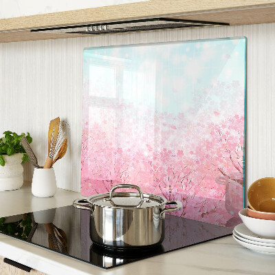 Glass chopping board Sakura flower motifs