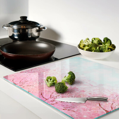 Glass chopping board Sakura flower motifs