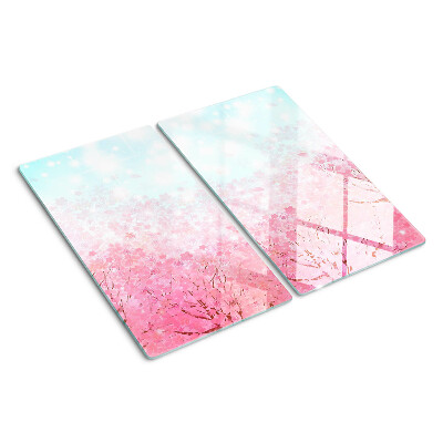 Glass chopping board Sakura flower motifs