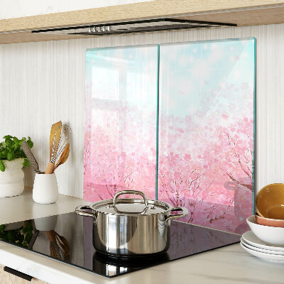 Glass chopping board Sakura flower motifs
