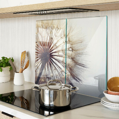Glass kitchen board Dandelions in the light