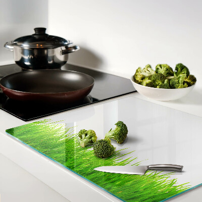 Glass chopping board Green grass