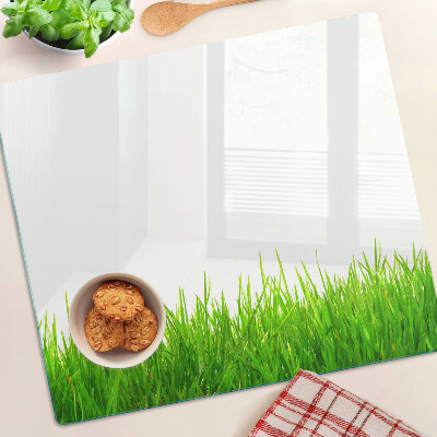 Glass chopping board Green grass